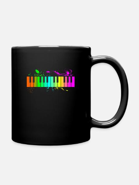 Klavier - Tasse einfarbig - Schwarz