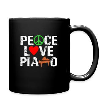Klavier - Tasse einfarbig - Schwarz - Rechts