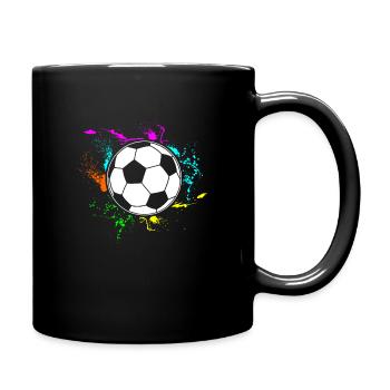 Fußball - Tasse einfarbig - Schwarz - Rechts