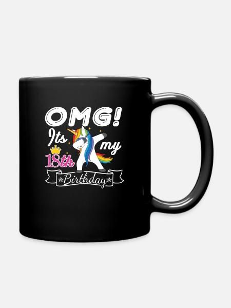 18. Geburtstag - Tasse einfarbig - Schwarz