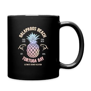 Galapagos Beach Tortuga Bay Pineapple Holiday Travel - Full Colour Mug - black - Right