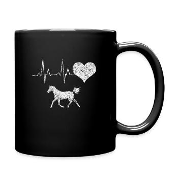 Cadeau de battement de coeur de cheval d'amour pour cavaliers - Mug uni - noir - Droite
