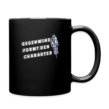 Rennrad Gegenwind formt den Charakter - Tasse einfarbig - Schwarz - Rechts