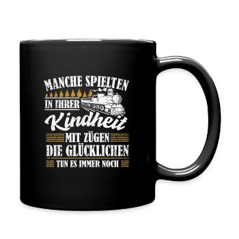 Zug Züge Modeleisenbahn Eisenbahn Geschenk - Tasse einfarbig - Schwarz - Rechts