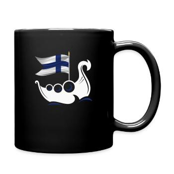 Finnland - Tasse einfarbig - Schwarz - Rechts