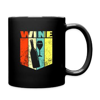 Wine - Full Colour Mug - black - Right