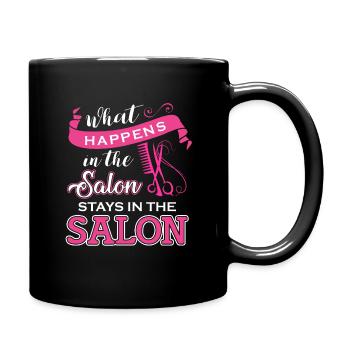 Friseur - Tasse einfarbig - Schwarz - Rechts