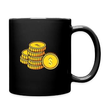 Münzen Geschenk, geld reichtum goldmünzen dollar - Tasse einfarbig - Schwarz - Rechts