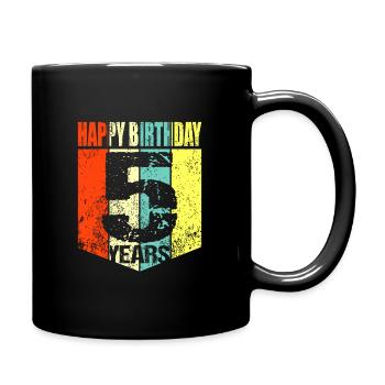 5. Geburtstag - Tasse einfarbig - Schwarz - Rechts
