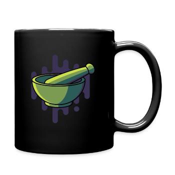 Mortar with pestle, gift laboratory chemistry laboratory - Full Colour Mug - black - Right