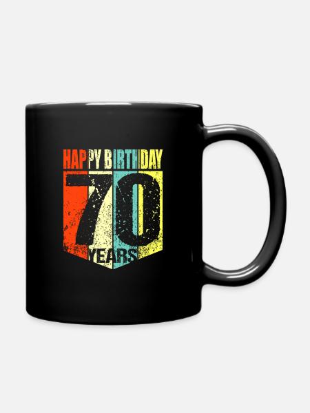 70th Birthday - Full Colour Mug - black
