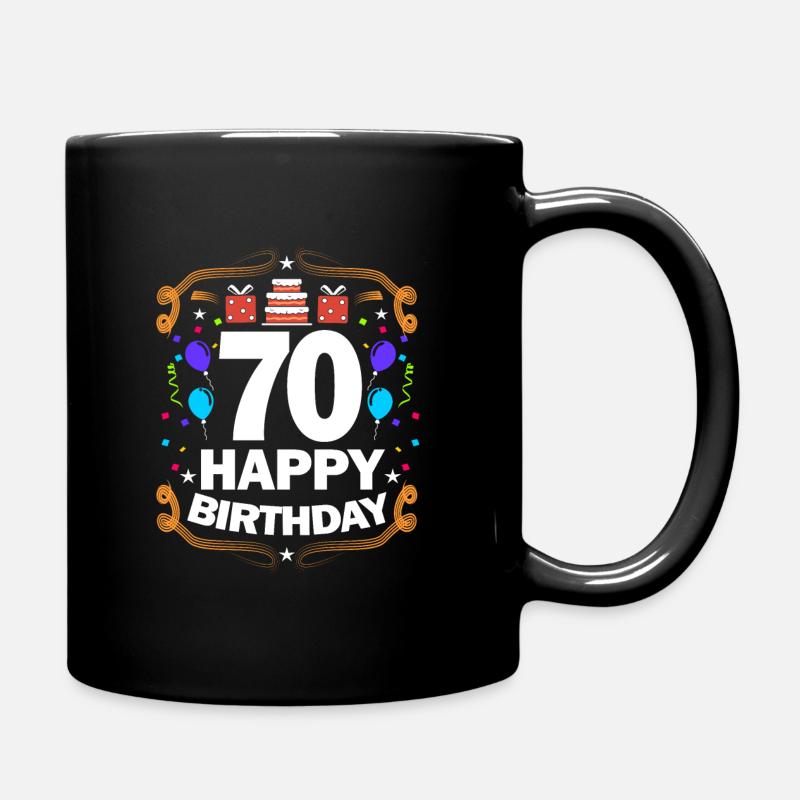 70. Geburtstag - Tasse einfarbig - Schwarz