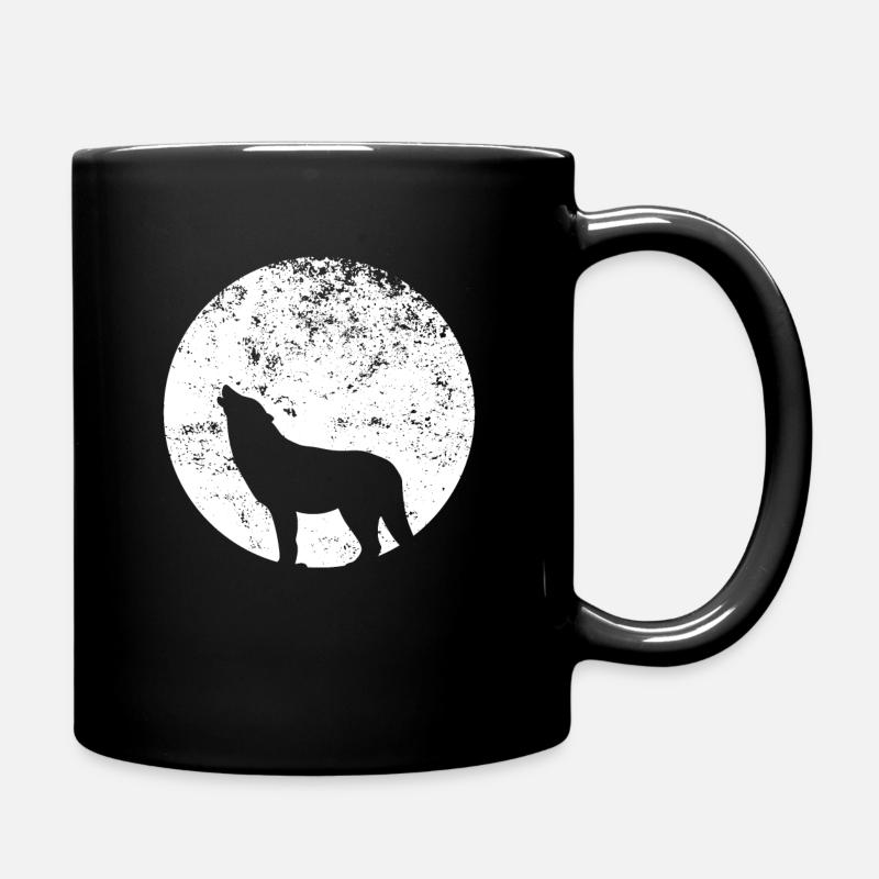 Wolf - Tasse einfarbig - Schwarz