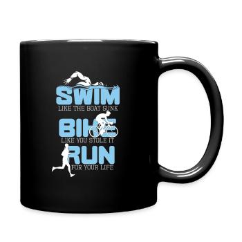 Triathlon - Tasse einfarbig - Schwarz - Rechts