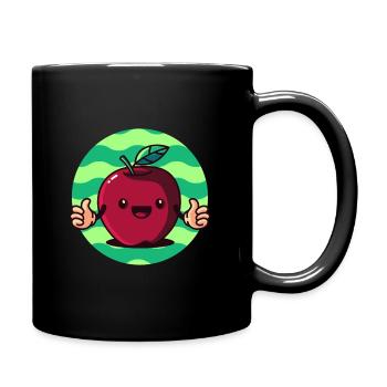 pomme mignonne, fruit fruit vitamines - Mug uni - noir - Droite