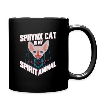 Sphynx Katze Kahl Haarlos Haustier Mieze Geschenk - Tasse einfarbig - Schwarz - Rechts