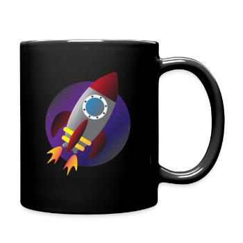 Fusée vaisseau spatial espace enfants enfants voyage dans l'espace - Mug uni - noir - Droite