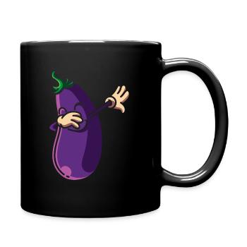 Aubergine Dab, cadeau de légumes dabben dabbing dab - Mug uni - noir - Droite