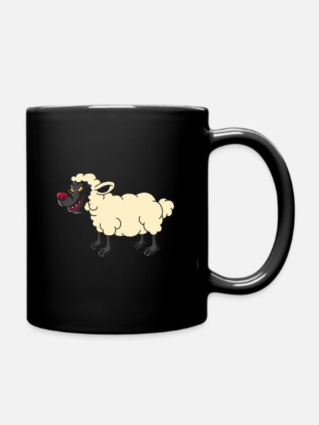 Loup habillé en mouton, cadeau de conte de fées animal - Mug uni - noir