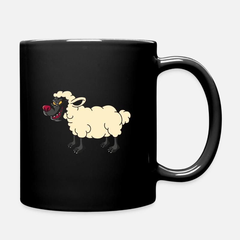 Wolf im Schafspelz, tierisch märchen geschenk - Tasse einfarbig - Schwarz