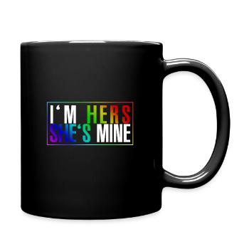 Gay Lesbian Lesbisch Regenbogen Gerechtigkeit Gesc - Tasse einfarbig - Schwarz - Rechts