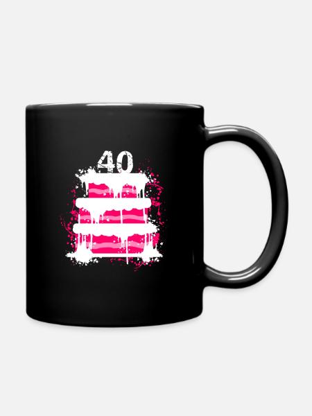40. Geburtstag - Tasse einfarbig - Schwarz