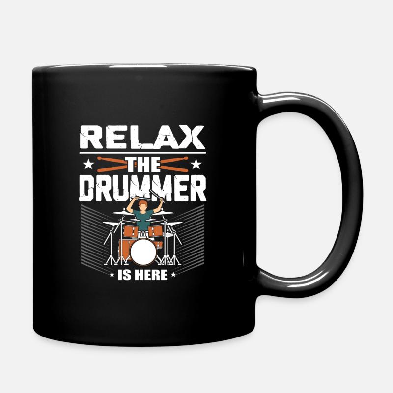 Drummer drummer drummer gift - Full Colour Mug - black