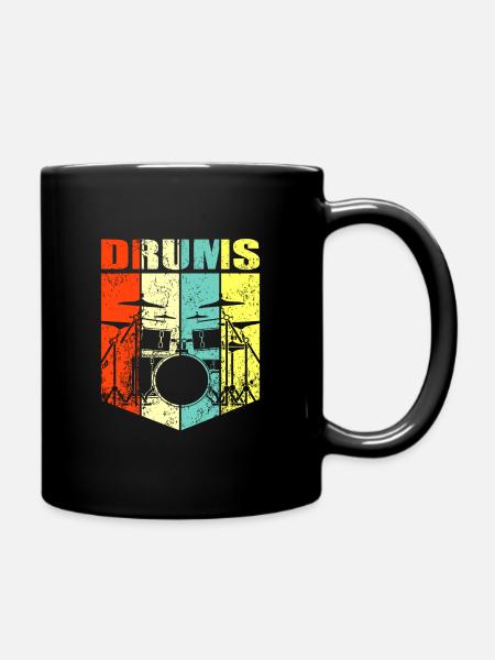 Drummer drummer drummer gift - Full Colour Mug - black