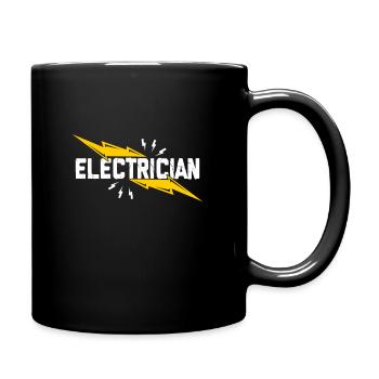 Elektriker - Tasse einfarbig - Schwarz - Rechts