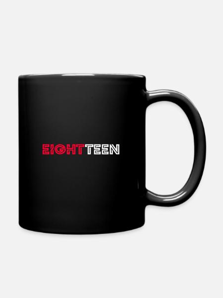 18. Geburtstag - Tasse einfarbig - Schwarz