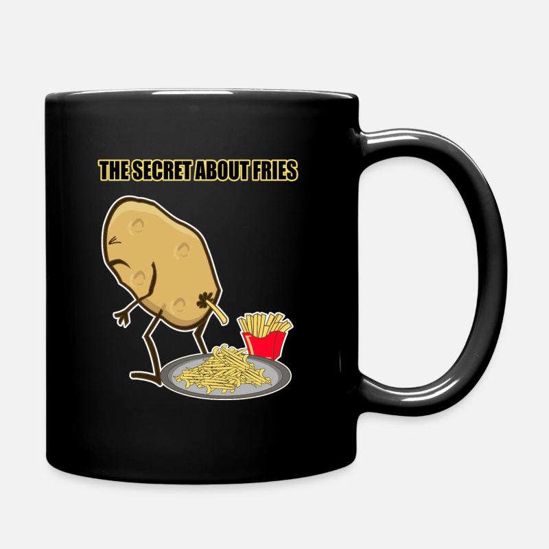 Pommes de terre frites cadeau secret - Mug uni - noir