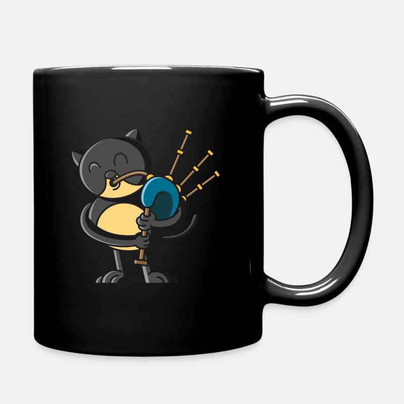 Schottische Katze mit Dudelsack, schottland - Tasse einfarbig - Schwarz
