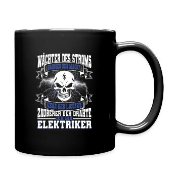 Elektriker - Tasse einfarbig - Schwarz - Rechts