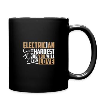 Elektriker - Tasse einfarbig - Schwarz - Rechts