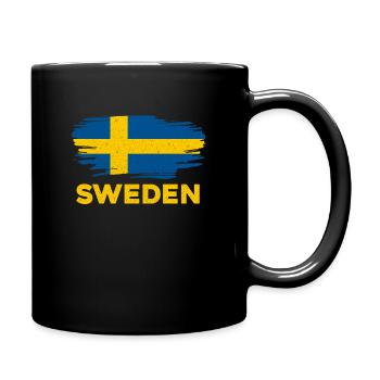 Schweden - Tasse einfarbig - Schwarz - Rechts