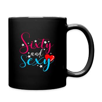 60. Geburtstag - Tasse einfarbig - Schwarz - Rechts