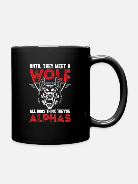 Loup Alpha Leitwolf sort Meute loup loup - Mug uni - noir