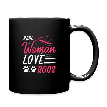 Hund Hündchen Hunde Geschenk Geschenkidee - Tasse einfarbig - Schwarz - Rechts
