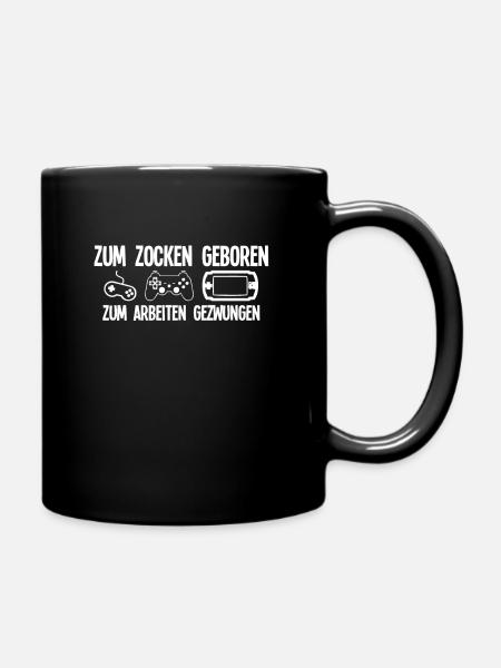 Zum Zocken Geboren - Tasse einfarbig - Schwarz