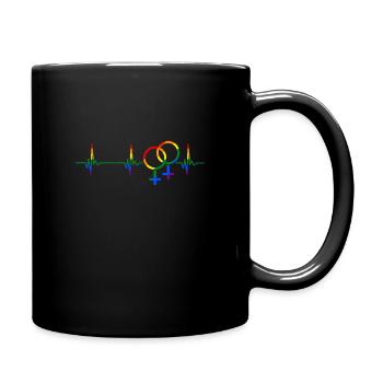 LGBT Gay Lesbisch Regebogen Ehe Gerechtigkeit Gesc - Tasse einfarbig - Schwarz - Rechts