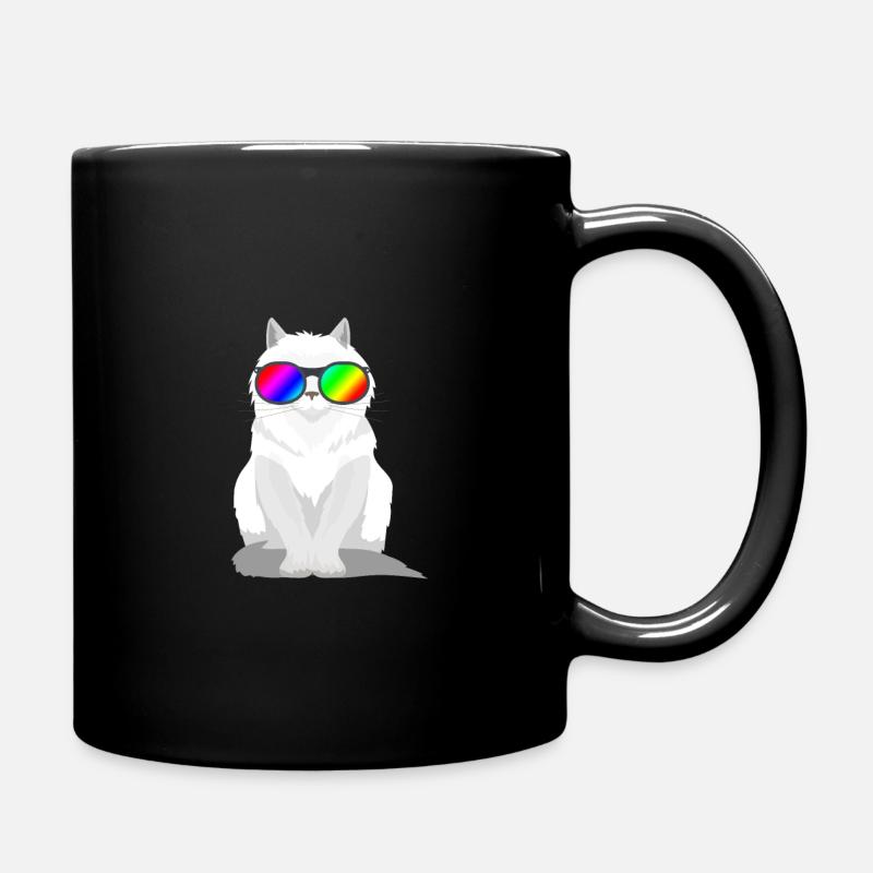 Katze lgbt - Tasse einfarbig - Schwarz
