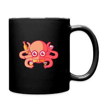Octopus bartender - Full Colour Mug - black - Right