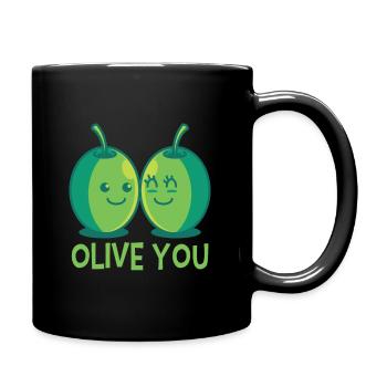 Les olives aiment - Mug uni - noir - Droite