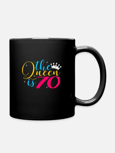 70th birthday - Full Colour Mug - black