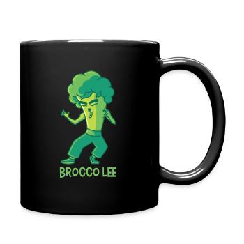 Brocco Lee, brokkoli kampfsport vegan gemüse - Tasse einfarbig - Schwarz - Rechts
