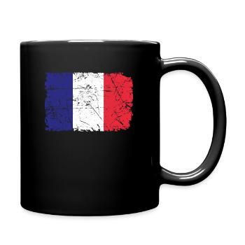 Frankreich - Tasse einfarbig - Schwarz - Rechts