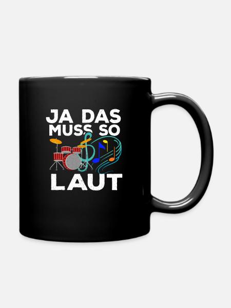 Schlagzeug - Tasse einfarbig - Schwarz