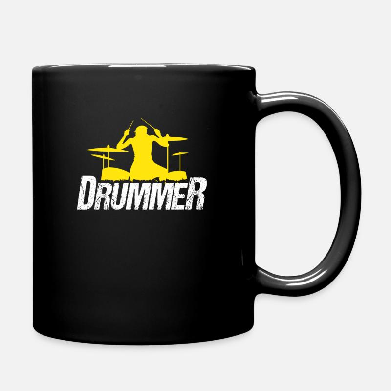Schlagzeug - Tasse einfarbig - Schwarz