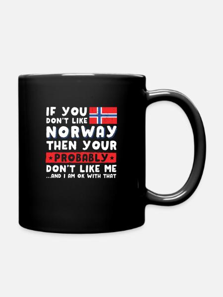 Norge - Ensfarget kopp - svart