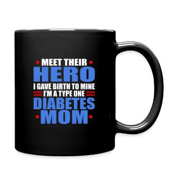 diabetes - Full Colour Mug - black - Right